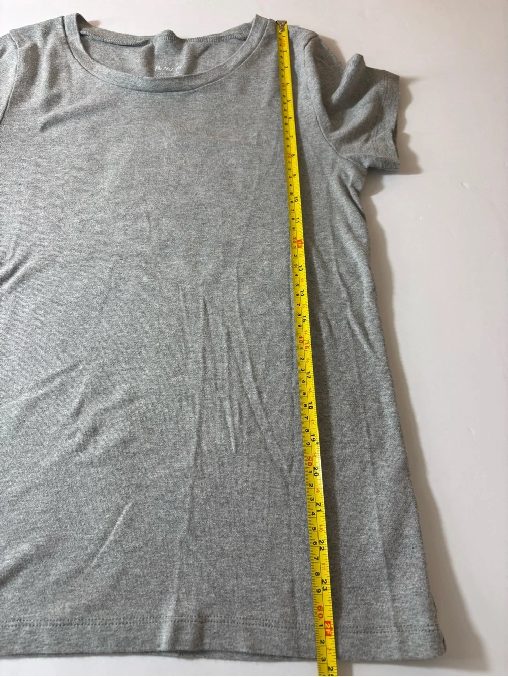 J. Crew Perfect Fit Short Sleeve Crew Neck Tee Babydoll Heather Gray Size Medium